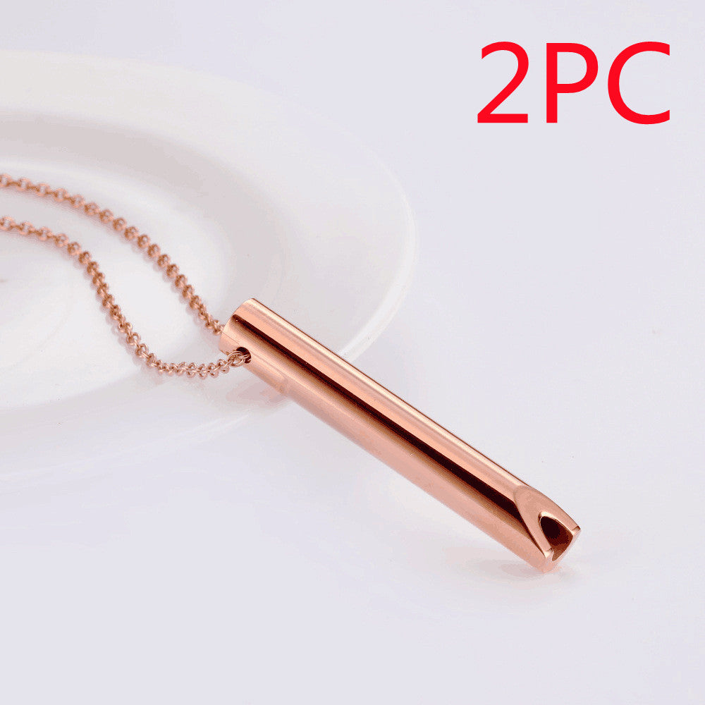 Breathing Necklace Adjustable Breathing Relieve Pressure Jewelry dealsniper-net 2PC Rose Gold Q0003C