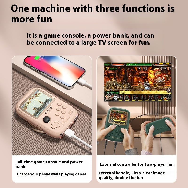 Handheld Game Console Power Bank Two-in-one Portable With Cable Kids dealsniper-net