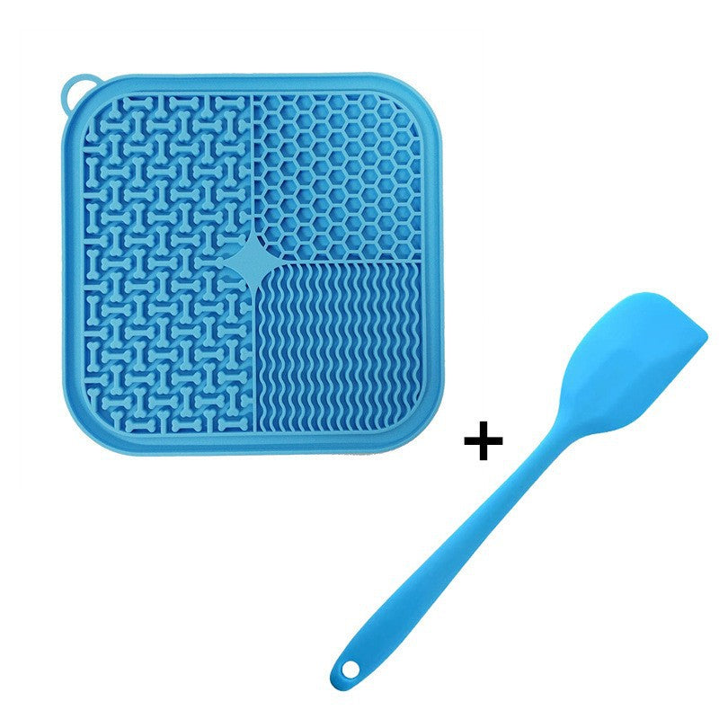 Dog Licking Mat Slow Feeder Premium Lick Pad With Suction Cups Pets DealSniper.net Blue
