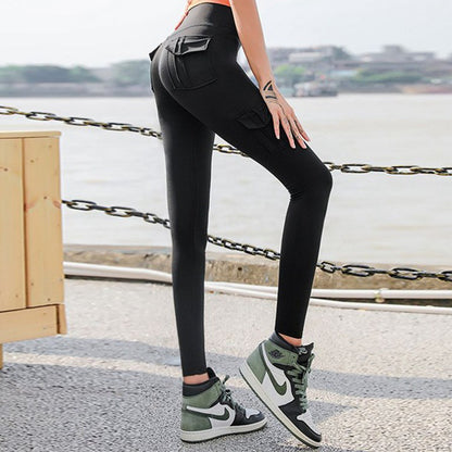 High Waist Leggings with Pockets Workout Gym Legging Women Gym From House Black L