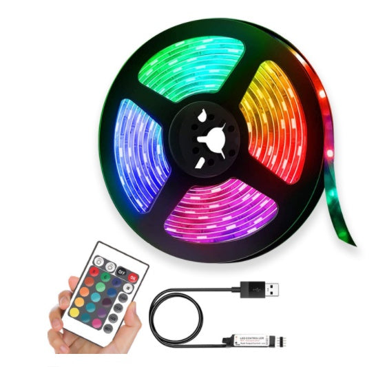 LED Strip Lights RGB 2835 Bluetooth Control USB Flexible House BlenderJuice.com CJ 24Key Control 1M EU