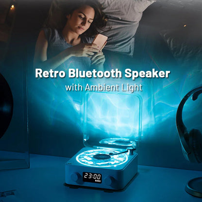 Retro Turntable Speaker Wireless Bluetooth Stereo Sound Gadgets DealSniper.net
