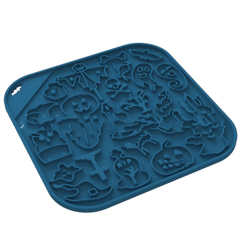 Anti-choke Slow Feeding Anti-tumble Multi-functional Dog Bowl Pets dealsniper-net Halloween Dark Blue