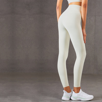Gym Leggings Large Pocket Fitness Yoga Pants Women Gym From House Light lvory L