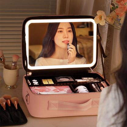 Smart LED Cosmetic Case With Mirror Cosmetic Bag Beauty dealsniper-net