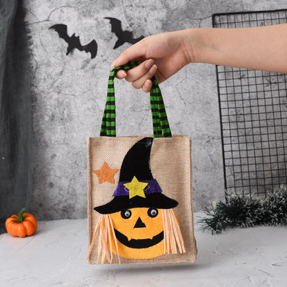 Halloween Candy Tote Bag For Kids Funny Creative Witch Skull Kids Gym From House