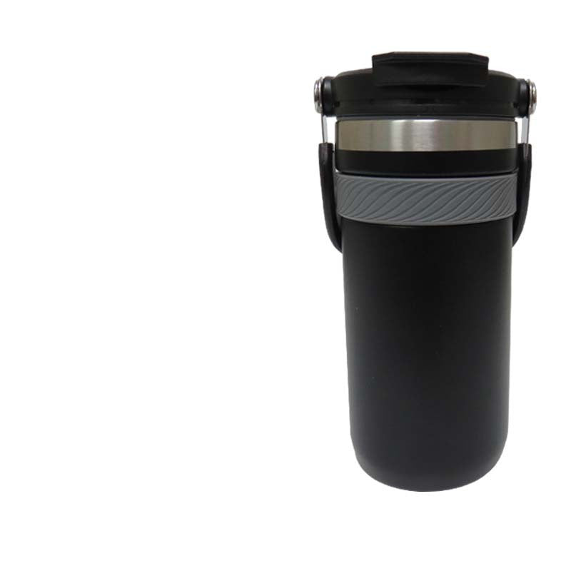 304 Stainless Steel Vacuum Cup With Double Drinking Mouth Design Kitchen DealSniper.net Black 500ml