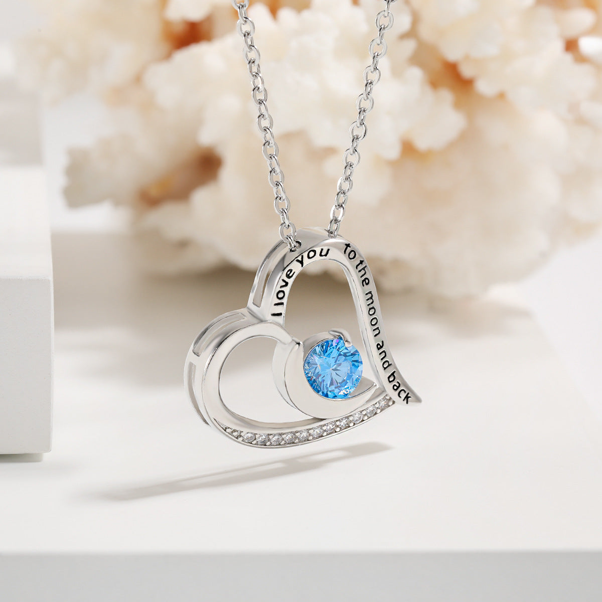 Love Necklace With Rhinestones And Letters Fashion Jewelry dealsniper-net Blue
