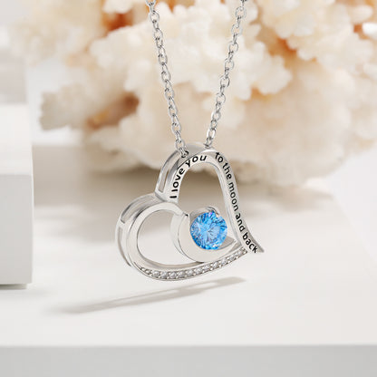 Love Necklace With Rhinestones And Letters Fashion Jewelry dealsniper-net Blue
