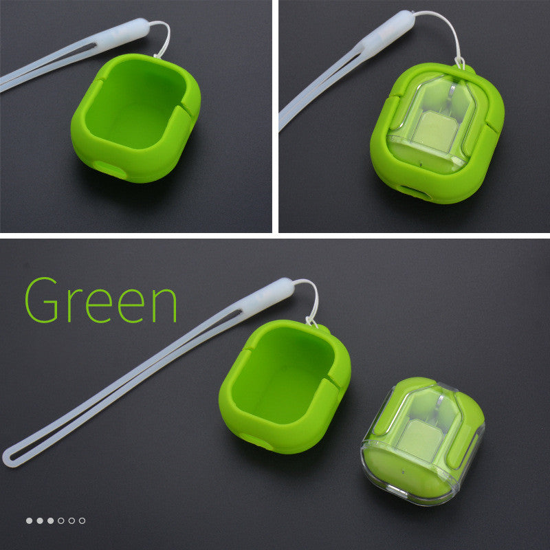 New Mini Transparent Wireless Bluetooth Headset Digital Display Gadgets dealsniper-net Green headphone case