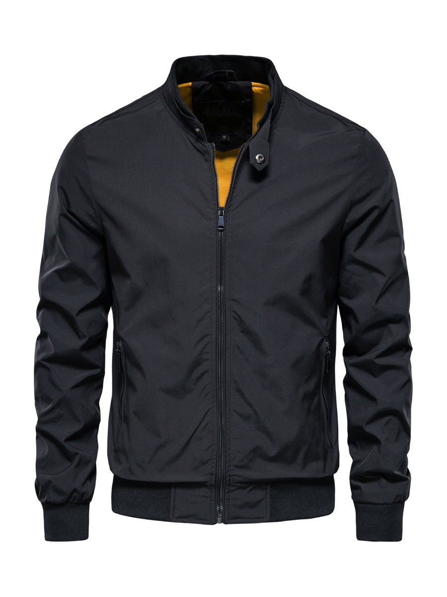 Trendy Men's Jacket Spring And Autumn Coat Fashion Outerwear Men Gym From House 836 black 4XL