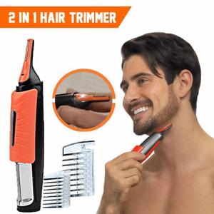 Water Resistant Nose Ear Hair Trimmer Clipper Shaver LED Light Beard Eyebrow Siderburns Ear Neck Nasal Hair Remover Beauty dealsniper-net Orange