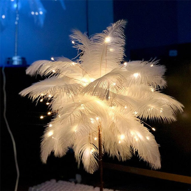 Feather Lamp Nordic Desk Lamp European-Style Night Light Home Decor dealsniper-net