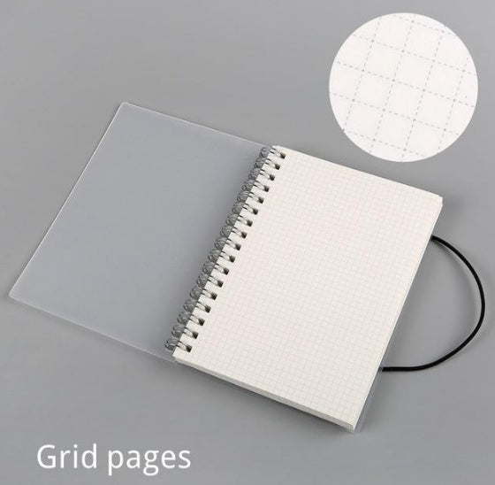 Plastic Cover Bound Spiral Coil Notebook Electronics dealsniper-net Grid pages A5