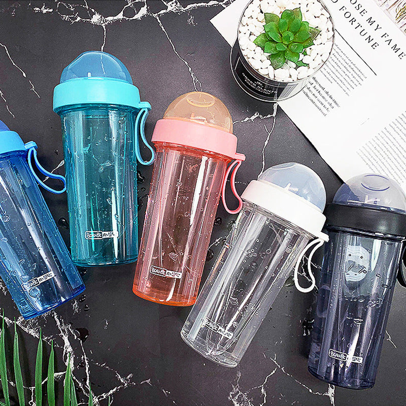 Creative personality trend dual-use sippy cup a cup of double drink separate plastic couple cup Kitchen DealSniper.net
