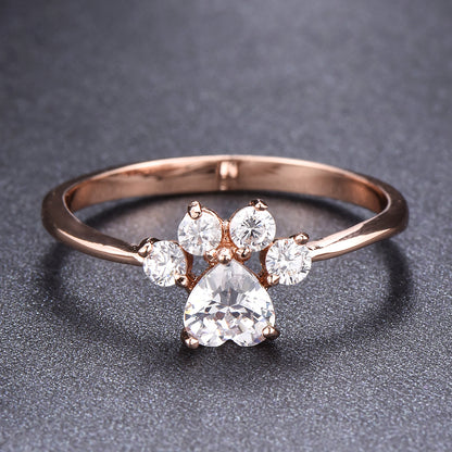 Cute Cat-claw-shaped Rings Fashion Personality Jewelry dealsniper-net White Diamond No 10 1PCS