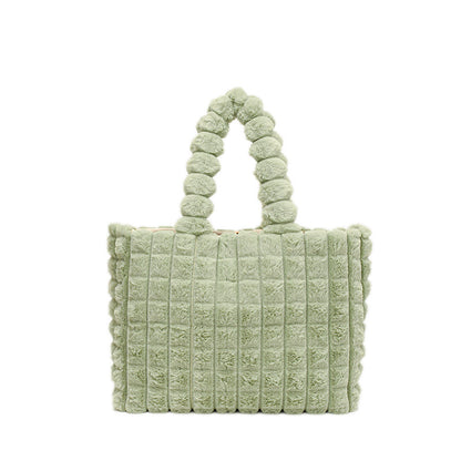 Plaid Handbags Winter Fashion High Capacity Women dealsniper-net Green L