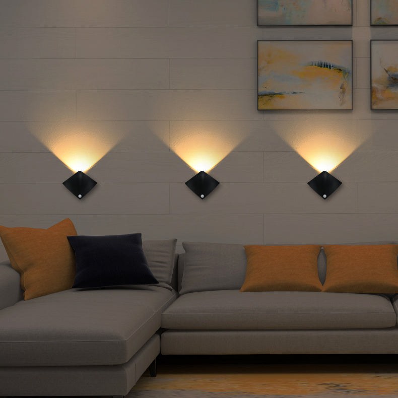 Wireless USB Rechargeable Decor Wall Lamp Human Body Sensing House DealSniper.net AAA battery yellow light