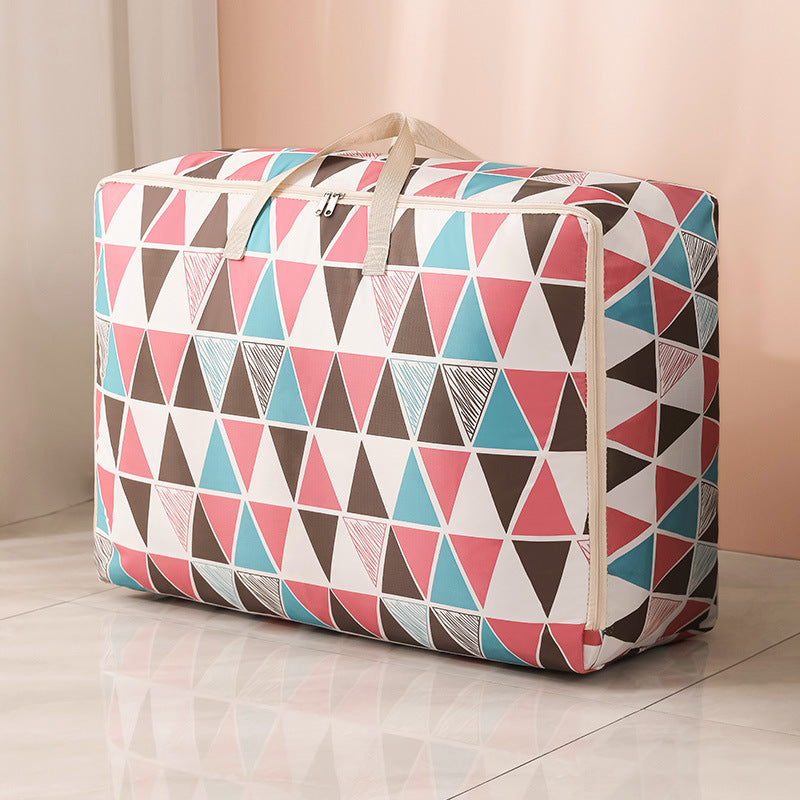 Print Travel Duffel Bag For Women Sort Out Quilt Blanket Home Bag Travel dealsniper-net Pink triangle 50x35x20cm