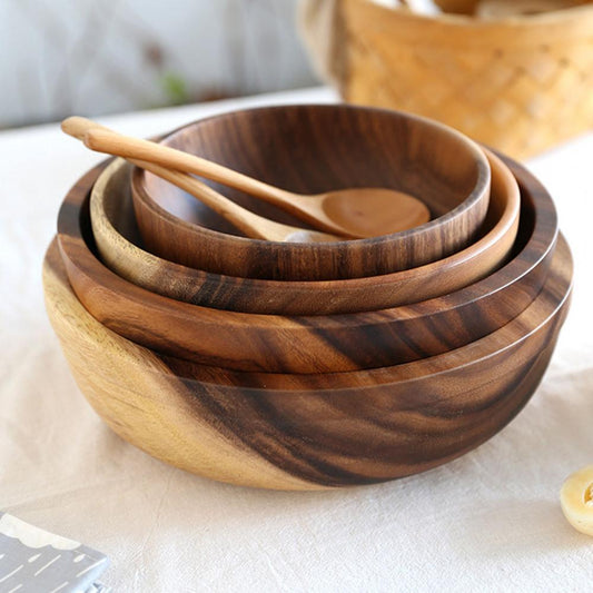 Kitchen Natural Wooden Bowl Household Fruit Bowl Kitchen dealsniper-net