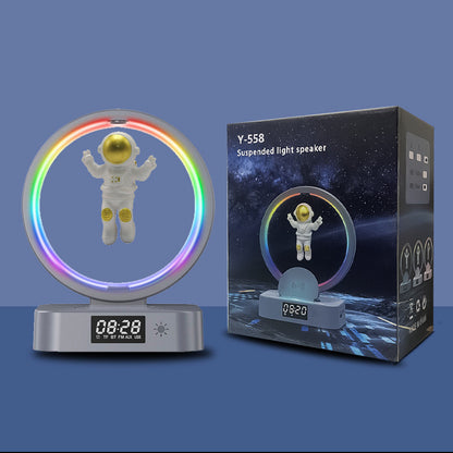 Magnetic Levitation Bluetooth Speaker Astronaut Gadgets dealsniper-net Gold Clock model USB