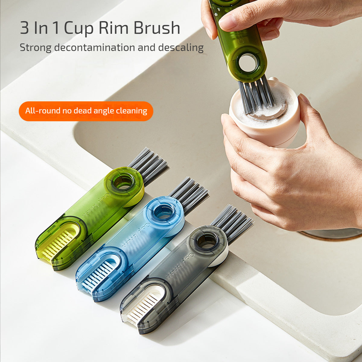 3 In 1 Tiny Bottle Cup Cover Brush Straw Cleaner Tools Multi-Functional Kitchen dealsniper-net