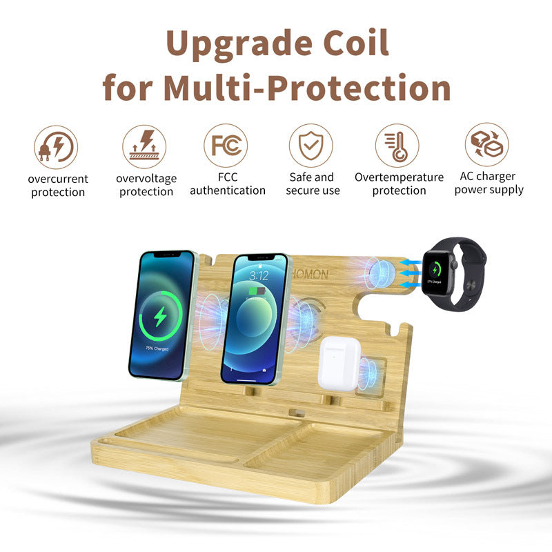 Six-in-one Wireless Charger Mobile Phone Holder Desktop Gadgets Gym From House