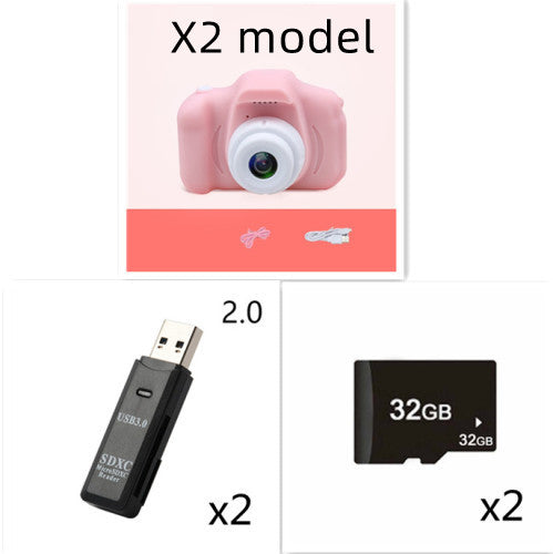 X2 HD Mini Cartoon Kids Digital Camera Deals dealsniper-net Set B USB