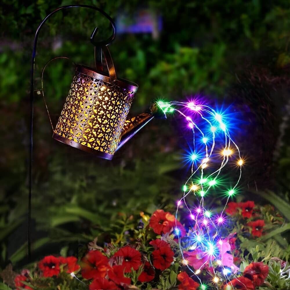 1 2pcs Watering Can Lights, Copper Solar Garden Lights Outdoor Gym From House 1Pcs