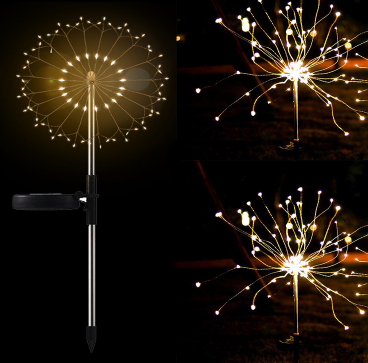 New Ground Plug Solar Fireworks Light LED Light String Copper