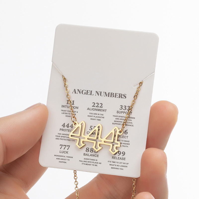 Women's New Angel Lucky Digital Pendant Necklace