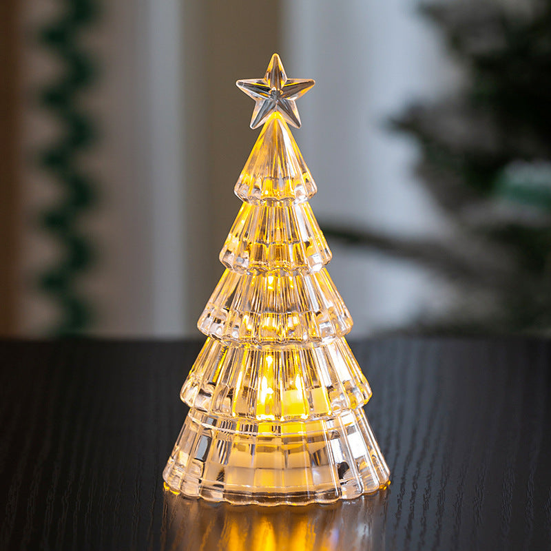 Christmas Decorations Mini Luminous Crystal Christmas Tree Home Decor DealSniper.net