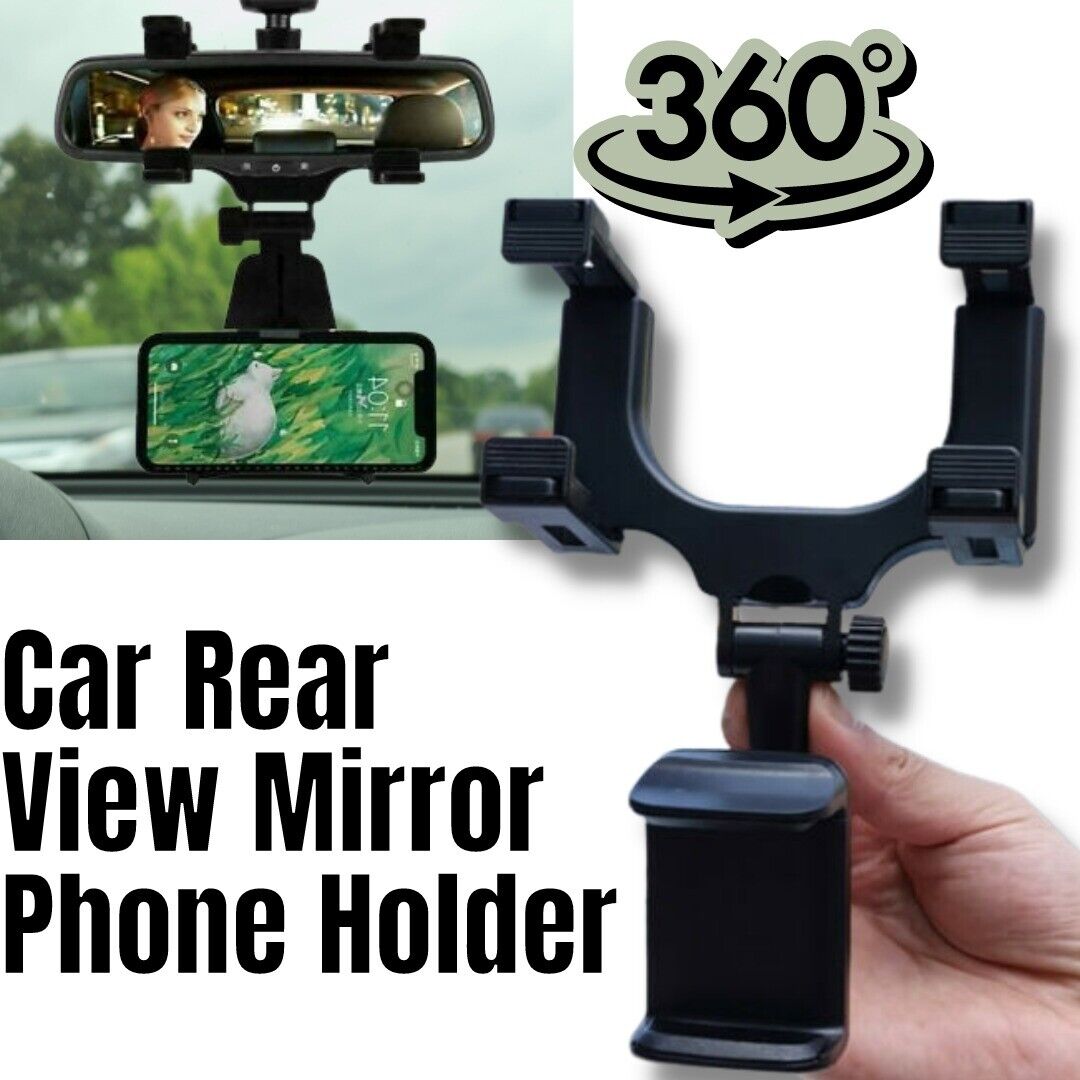 Universal 360 Rotation Car Rear View Mirror Mount Stand GPS Cell Phone Holder Phones dealsniper-net