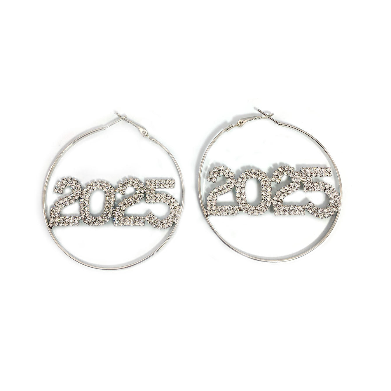 1 Pair Ring Earrings Fashion Full Rhinestone Earrings Jewelry dealsniper-net Silver