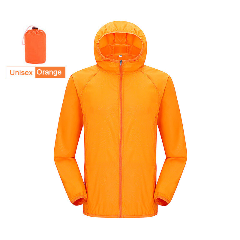 Mens And Womens Skin Windbreaker UV Protection Sunscreen Clothing Men DealSniper.net Orange 2XL