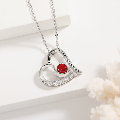 Love Necklace With Rhinestones And Letters Fashion Jewelry dealsniper-net Red