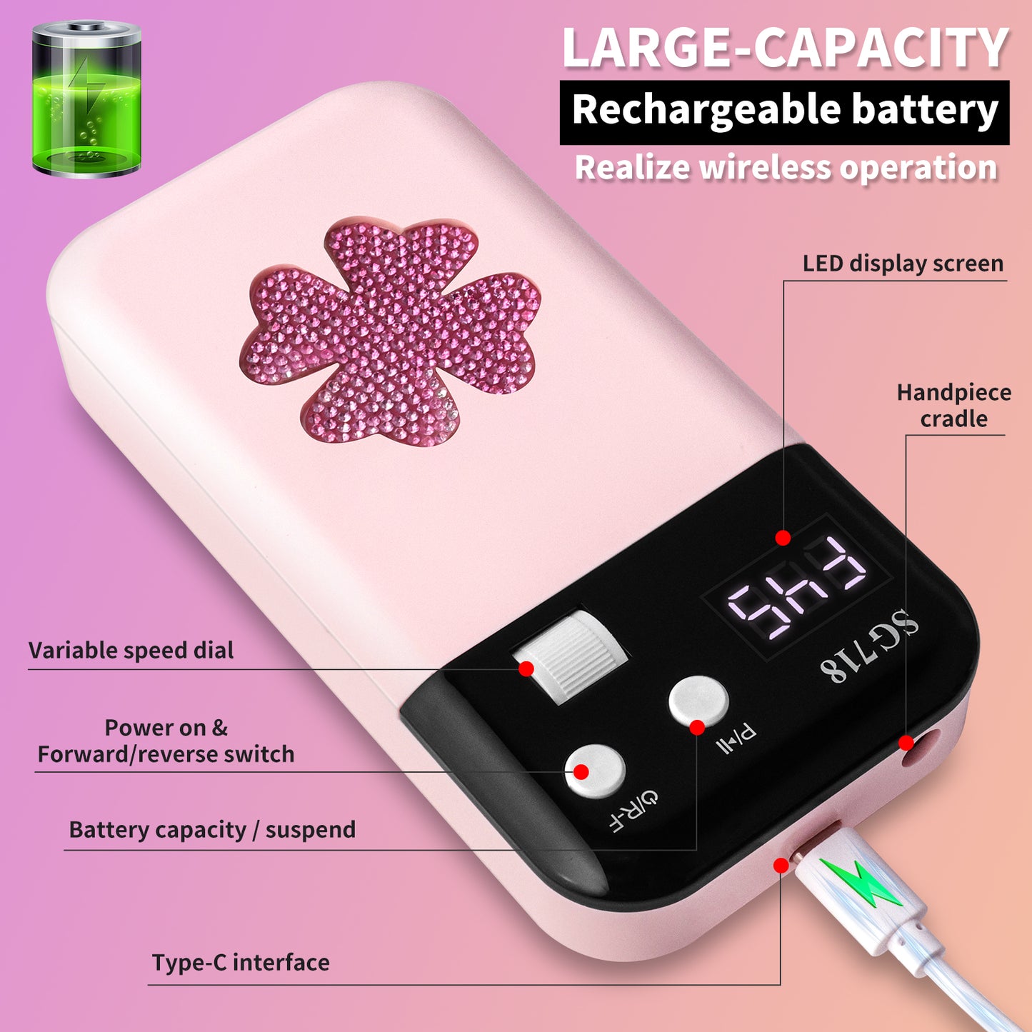 Electric Nail File For Shaping Removing & Polishing Gel Nails Beauty dealsniper-net