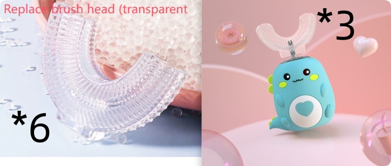 Children'S Electric Toothbrush Food Grade Silicone Oral Kids null Little Dinosaur Green set1 2to6 Years Old