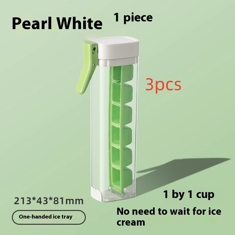 Ice Cube Mold Household Ice Maker Food Grade Press Ice Tray Kitchen dealsniper-net Pearl White 3PCS