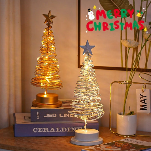 LED Christmas Tree Spiral Light Table Ornament Decor