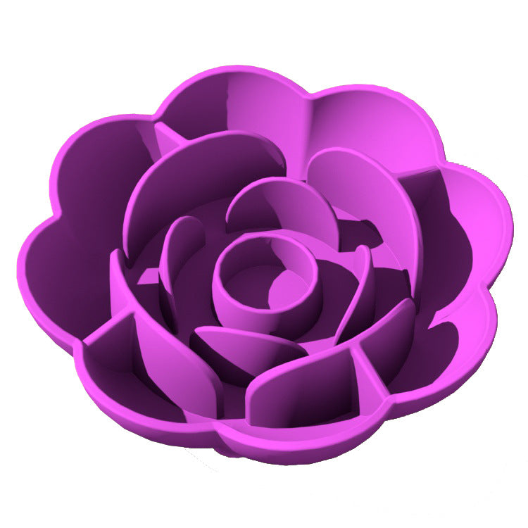 Non-slip Slow Feeding Silicone Dog Food Bowl Easy To Clean Pets dealsniper-net Purple