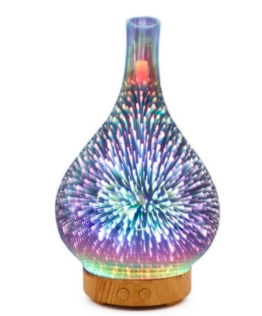 3D Glass Aroma Diffuser Colorful Lamp Humidifier Night Light Home Decor dealsniper-net A AU