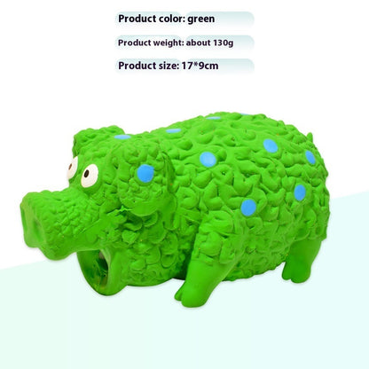 Pet Toy Latex Sounding Toy Curly Pig Bite-resistant Molar Dog Toy Pets dealsniper-net Green