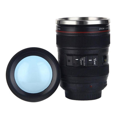 Stainless Steel Camera Lens Travel Mug Travel dealsniper-net Black