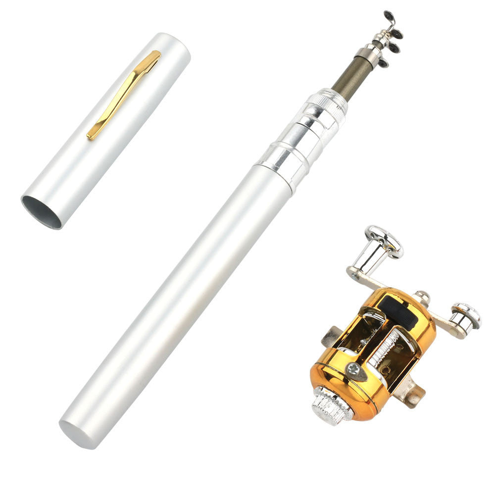 Portable Telescopic Pocket Stream Fishing Rod Kit Outdoor DealSniper.net Silver 1m