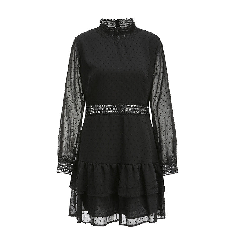 Women's openwork long sleeve dress Women dealsniper-net