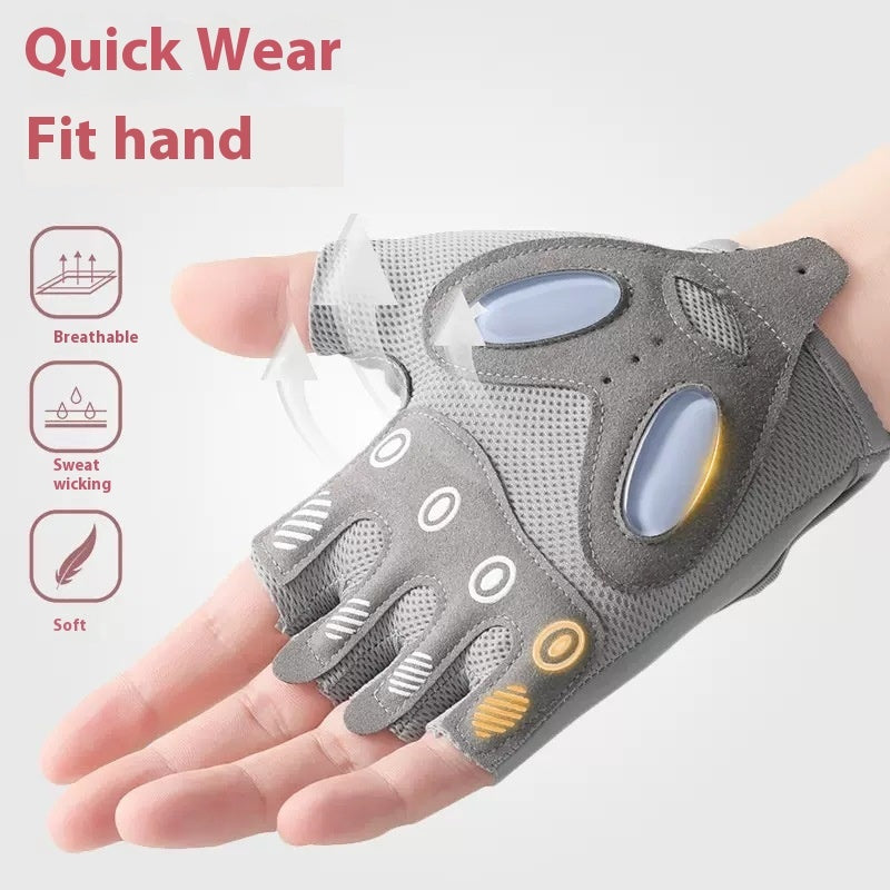 Women's Half Finger Training Thickened Liquid Silicone Fitness Gloves Sports Gym From House