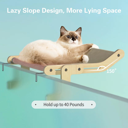 Mewoofun Pet Cat Window Perch 4 Color Wooden Assembly Hanging Bed Deals DealSniper.net