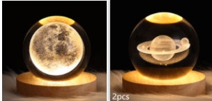 Luminous Starry Sky And Planets Moon Moon Crystal Ball Night Lamp