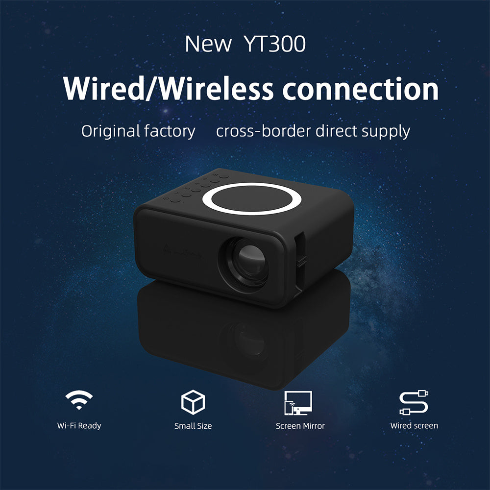 YT300 Home Portable Mini Projector 24 ANSI HD 1080P Gadgets dealsniper-net